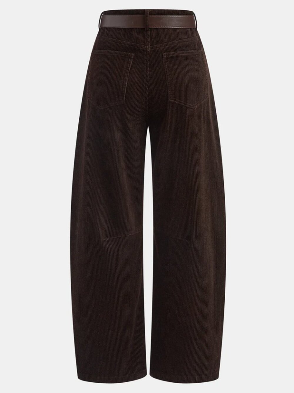 Commense Belted Corduroy Wide-Leg Pants - Picture 2 of 6